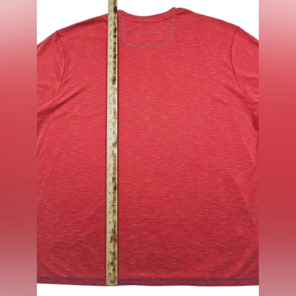 Tommy‎ Bahama Shirt Mens Medium Red Tencel Lyocell Short Sleeve Ventilated